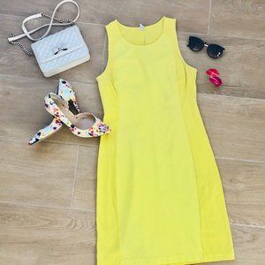 Sunny Yellow Ribbed Dress